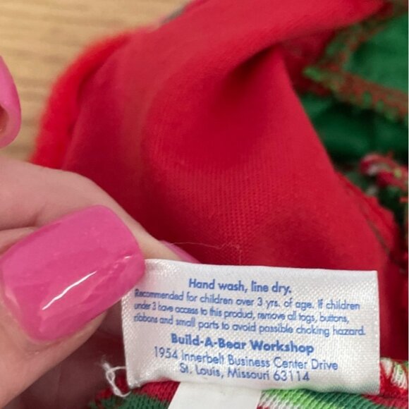 Build a Bear Workshop Holiday Outfit Elf Costume Christmas Green Red Stripped - Picture 5 of 8
